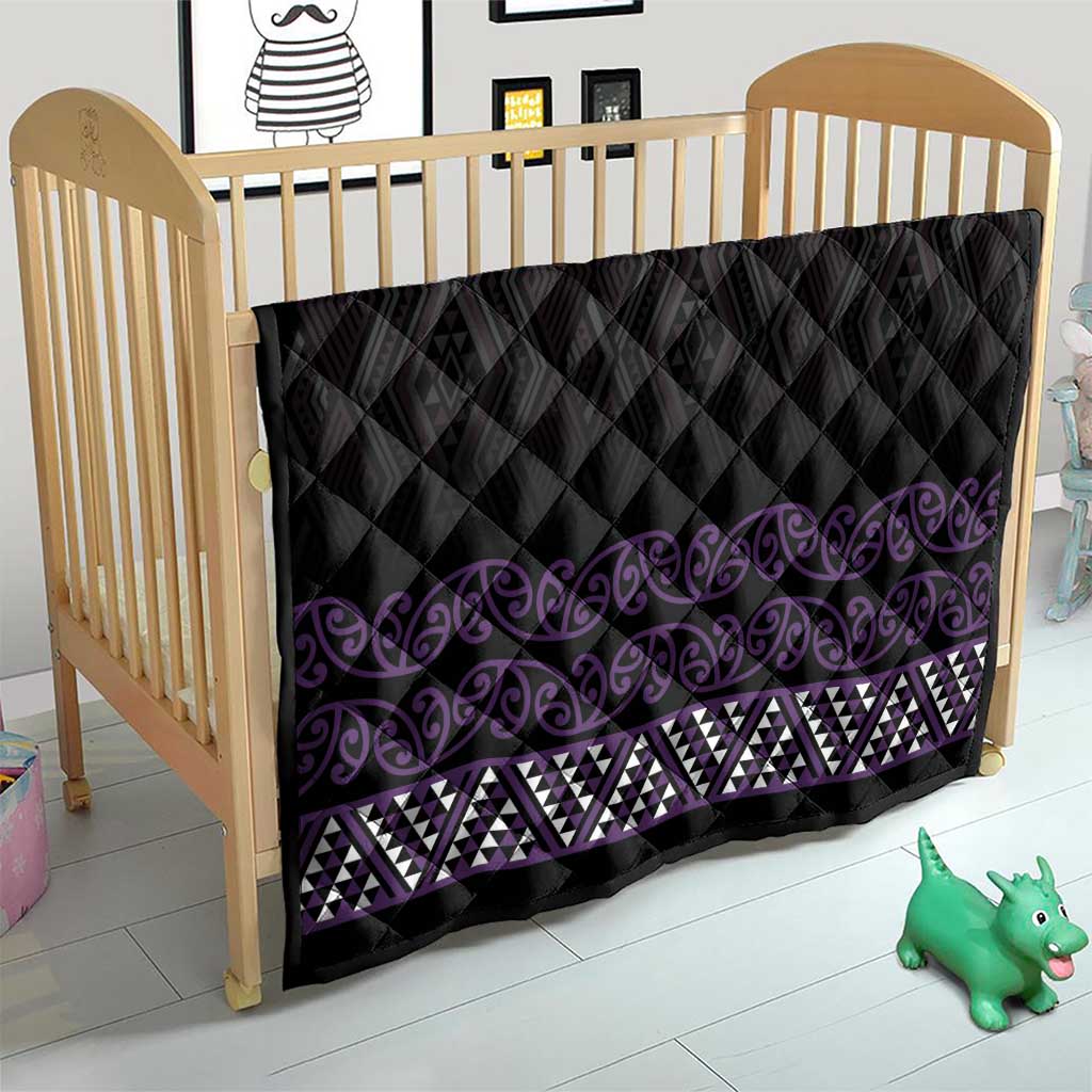 Maori Taniko Patterns Quilt Purple Niho Taniwha Mix Paatiki Motifs