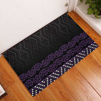 Maori Taniko Patterns Rubber Doormat Purple Niho Taniwha Mix Paatiki Motifs LT7 - Polynesian Pride