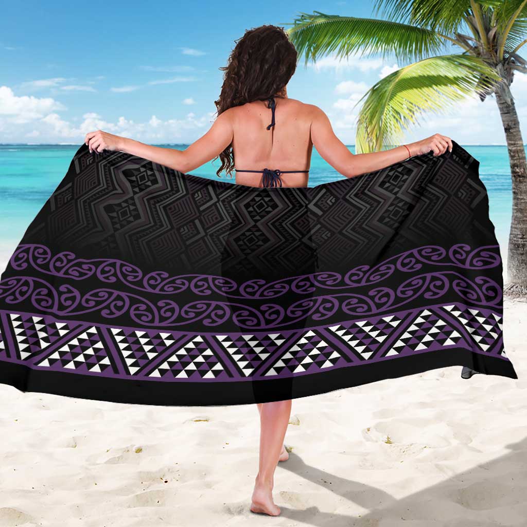 Maori Taniko Patterns Sarong Purple Niho Taniwha Mix Paatiki Motifs