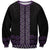 Maori Taniko Patterns Sweatshirt Purple Niho Taniwha Mix Paatiki Motifs