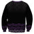 Maori Taniko Patterns Sweatshirt Purple Niho Taniwha Mix Paatiki Motifs