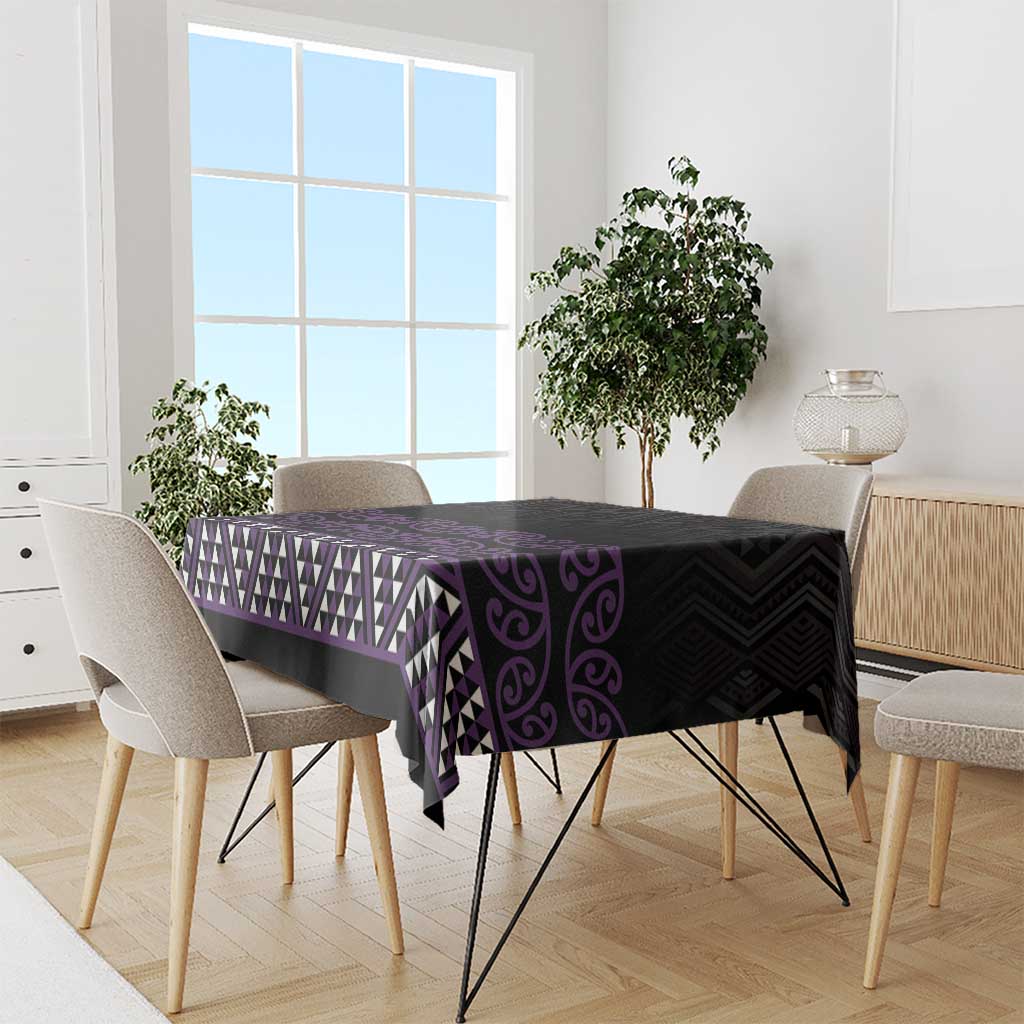 Maori Taniko Patterns Tablecloth Purple Niho Taniwha Mix Paatiki Motifs LT7 - Polynesian Pride