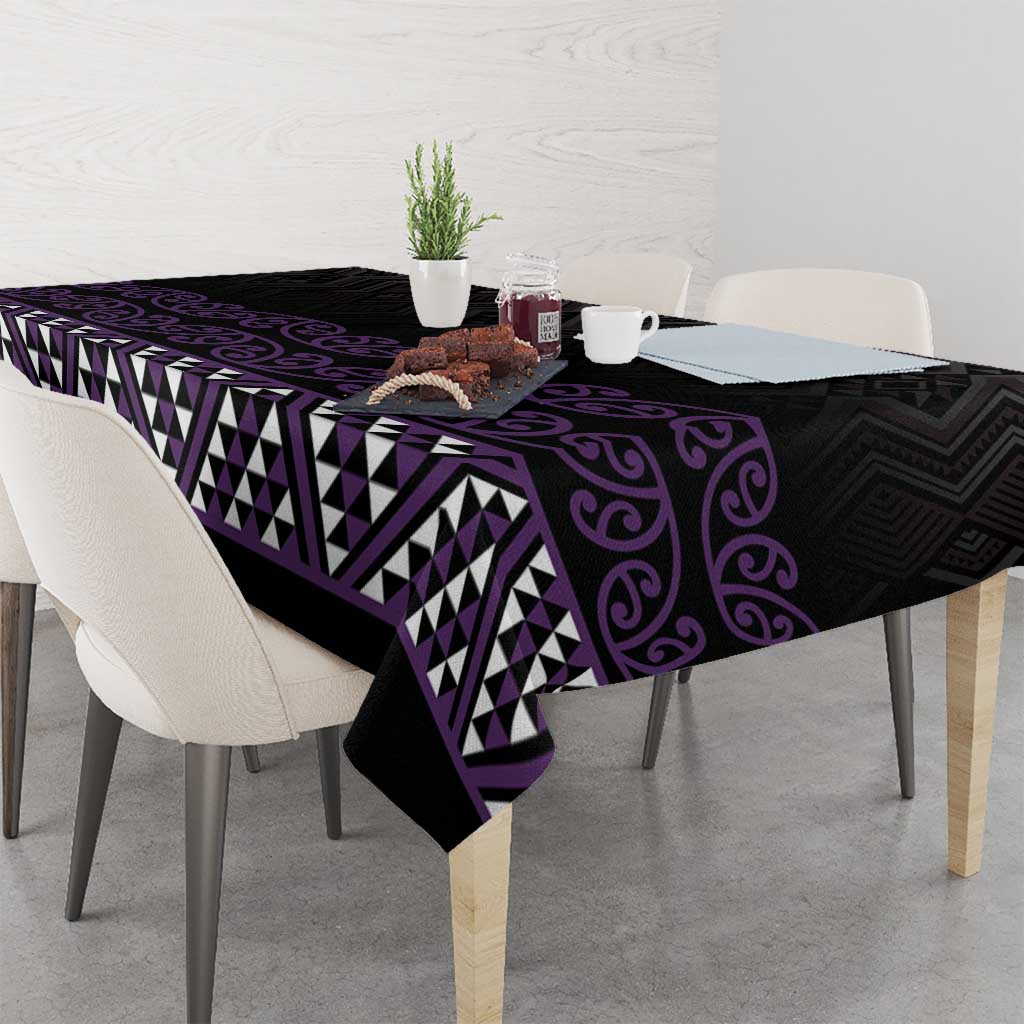 Maori Taniko Patterns Tablecloth Purple Niho Taniwha Mix Paatiki Motifs LT7 - Polynesian Pride