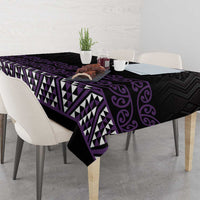 Maori Taniko Patterns Tablecloth Purple Niho Taniwha Mix Paatiki Motifs LT7 - Polynesian Pride