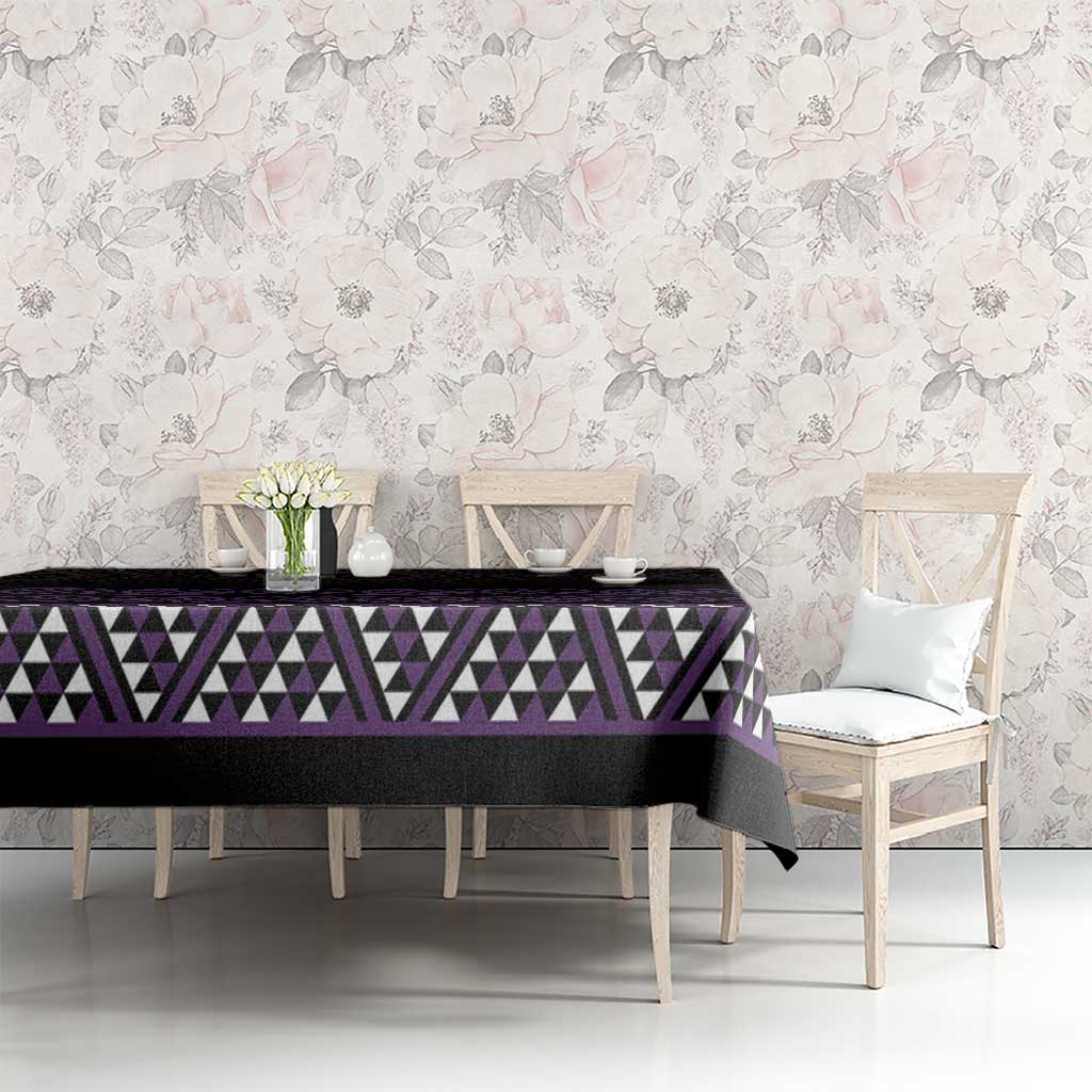 Maori Taniko Patterns Tablecloth Purple Niho Taniwha Mix Paatiki Motifs LT7 - Polynesian Pride