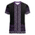 Maori Taniko Patterns Women V-Neck T-Shirt Purple Niho Taniwha Mix Paatiki Motifs