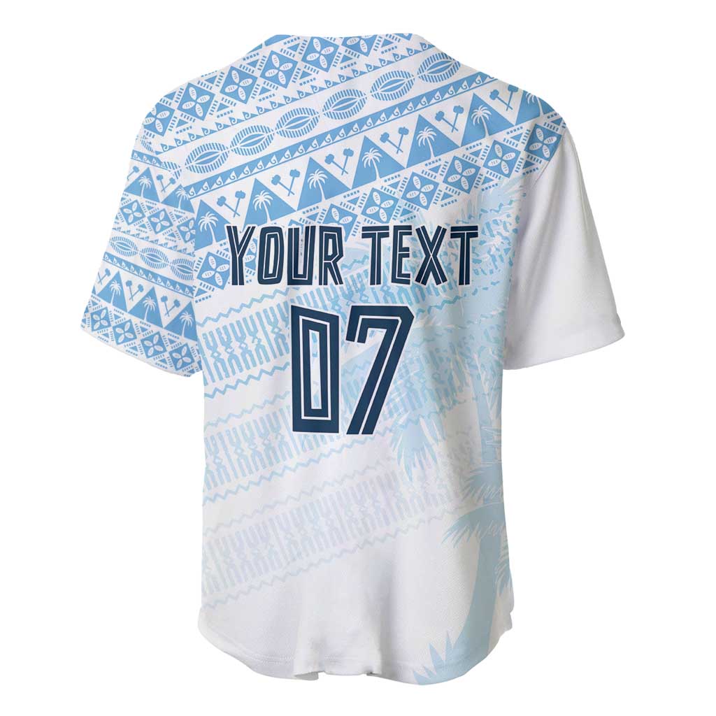 Fiji Rugby Custom Kaiviti Masi Baseball Jersey Turquoise - Polynesian Pride