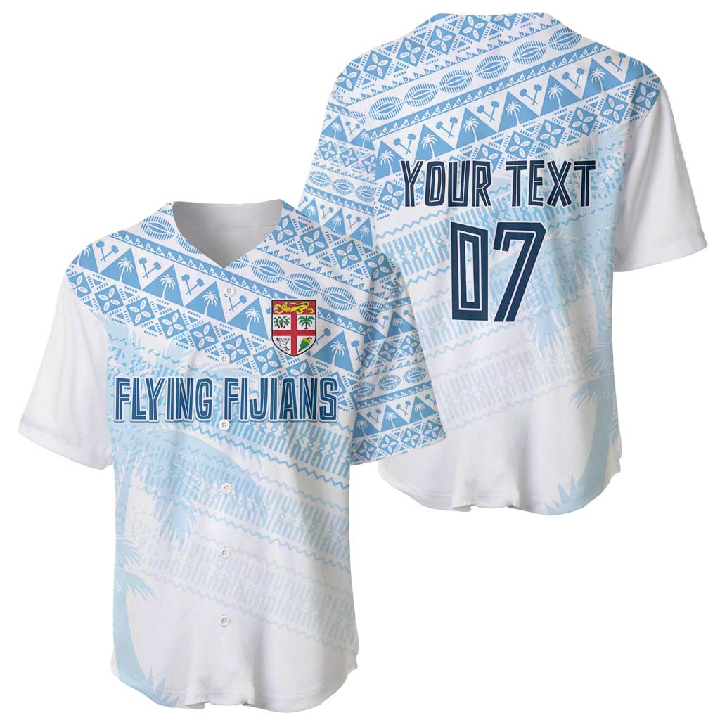 Fiji Rugby Custom Kaiviti Masi Baseball Jersey Turquoise - Polynesian Pride