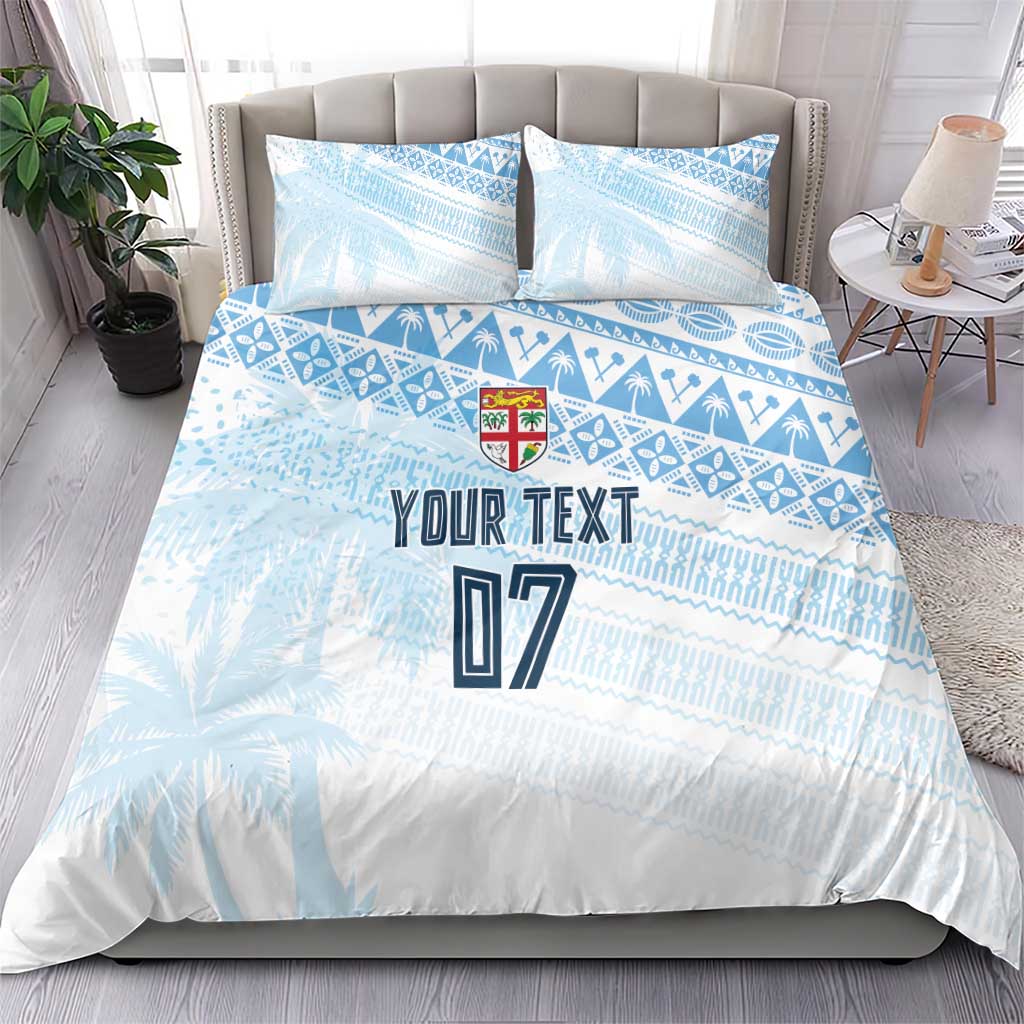 Fiji Rugby Custom Kaiviti Masi Bedding Set Turquoise - Polynesian Pride