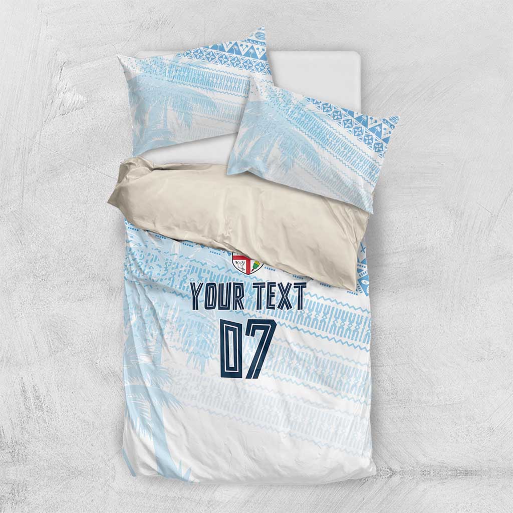 Fiji Rugby Custom Kaiviti Masi Bedding Set Turquoise - Polynesian Pride