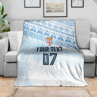 Fiji Rugby Custom Kaiviti Masi Blanket Turquoise - Polynesian Pride