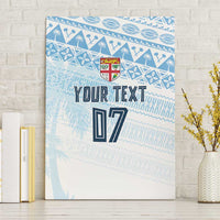 Fiji Rugby Custom Kaiviti Masi Canvas Wall Art Turquoise - Polynesian Pride