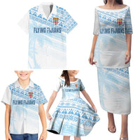 Fiji Rugby Custom Kaiviti Masi Family Matching Puletasi and Hawaiian Shirt Turquoise - Polynesian Pride