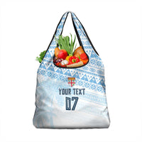 Fiji Rugby Custom Kaiviti Masi Grocery Bag Turquoise - Polynesian Pride