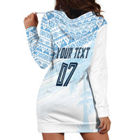 Fiji Rugby Custom Kaiviti Masi Hoodie Dress Turquoise - Polynesian Pride