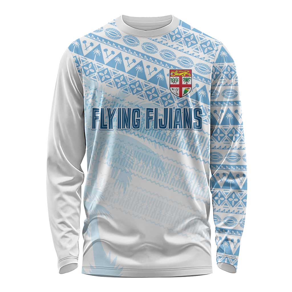 Fiji Rugby Custom Kaiviti Masi Long Sleeve Shirt Turquoise - Polynesian Pride