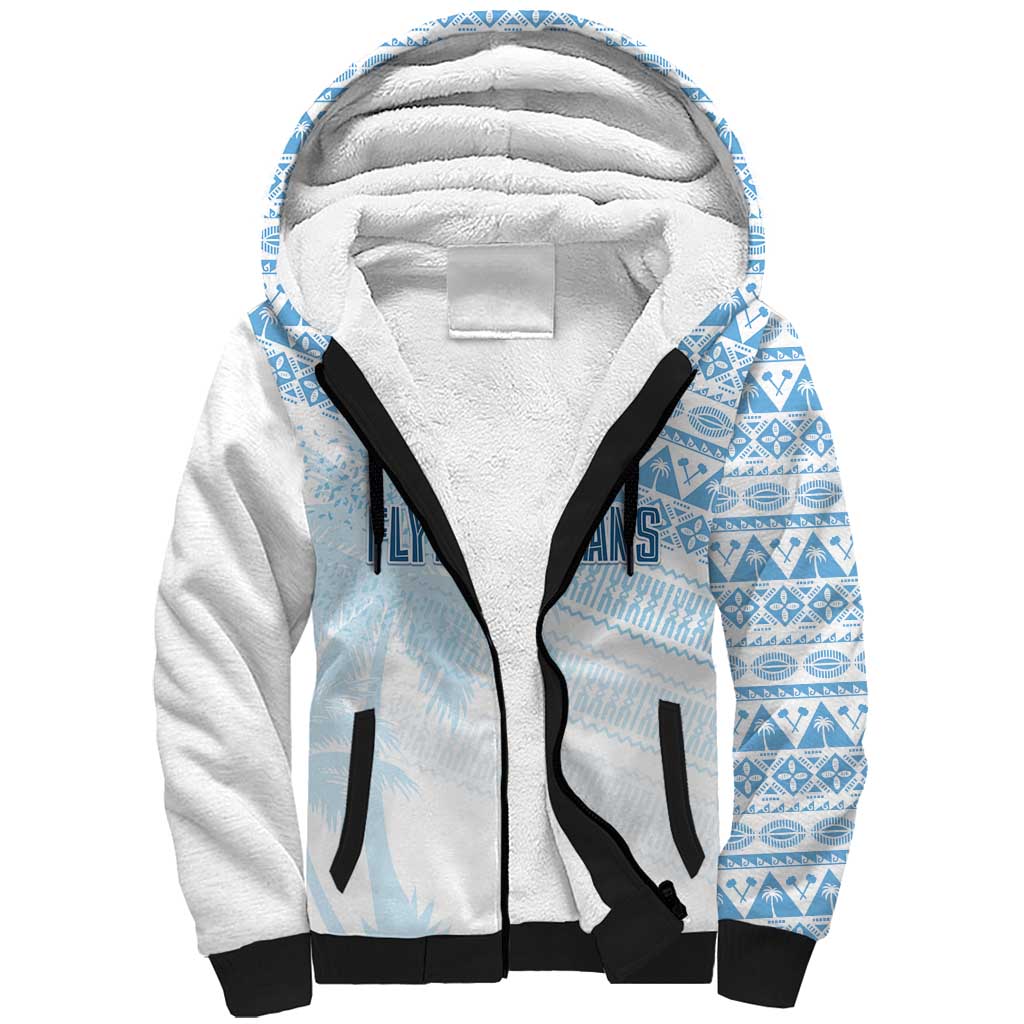 Fiji Rugby Custom Kaiviti Masi Sherpa Hoodie Turquoise - Polynesian Pride