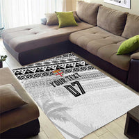 Fiji Rugby Custom Kaiviti Masi Area Rug Black - Polynesian Pride
