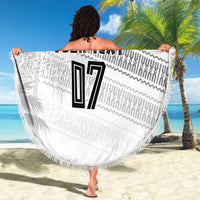 Fiji Rugby Custom Kaiviti Masi Beach Blanket Black - Polynesian Pride