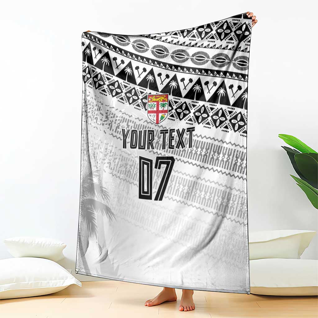 Fiji Rugby Custom Kaiviti Masi Blanket Black - Polynesian Pride