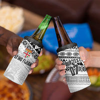 Fiji Rugby Custom Kaiviti Masi 4 in 1 Can Cooler Tumbler Black - Polynesian Pride