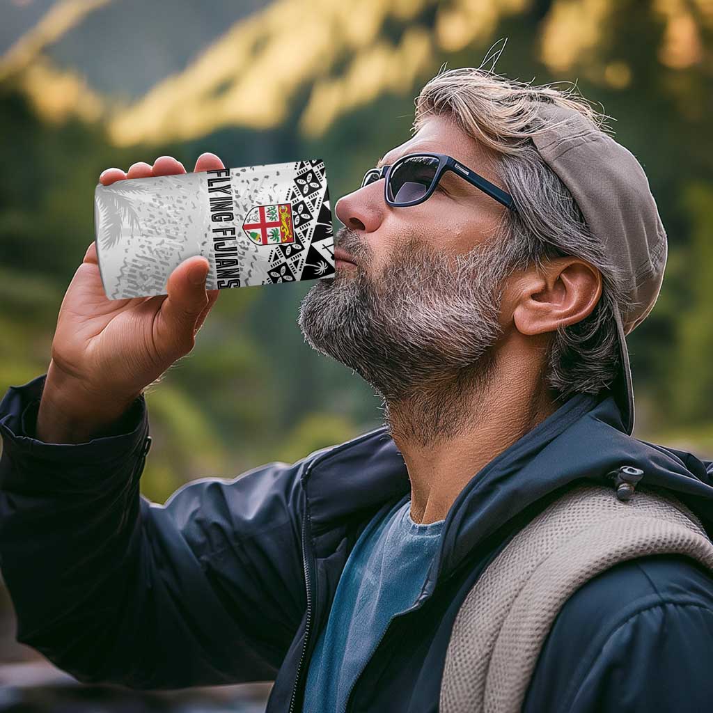 Fiji Rugby Custom Kaiviti Masi 4 in 1 Can Cooler Tumbler Black - Polynesian Pride