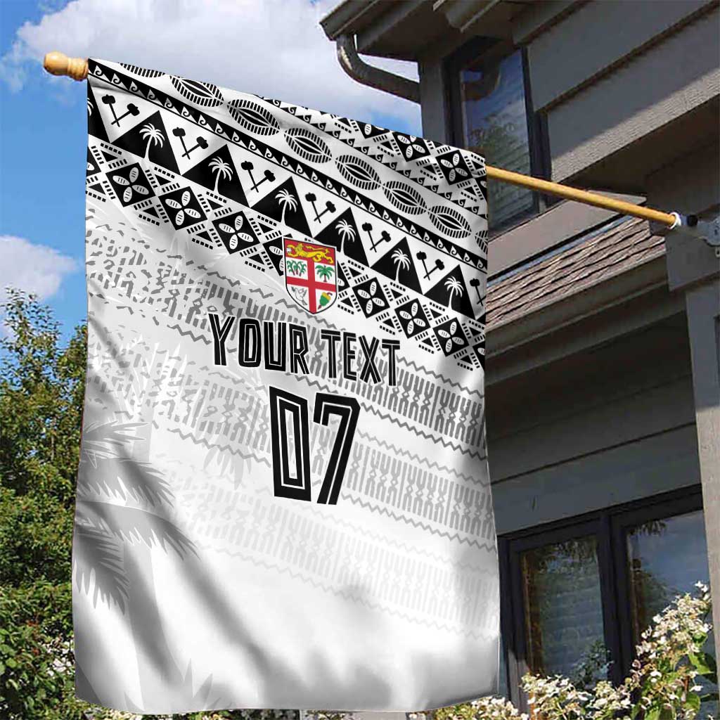 Fiji Rugby Custom Kaiviti Masi Garden Flag Black - Polynesian Pride