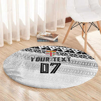 Fiji Rugby Custom Kaiviti Masi Round Carpet Black - Polynesian Pride