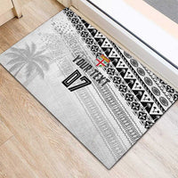 Fiji Rugby Custom Kaiviti Masi Rubber Doormat Black - Polynesian Pride