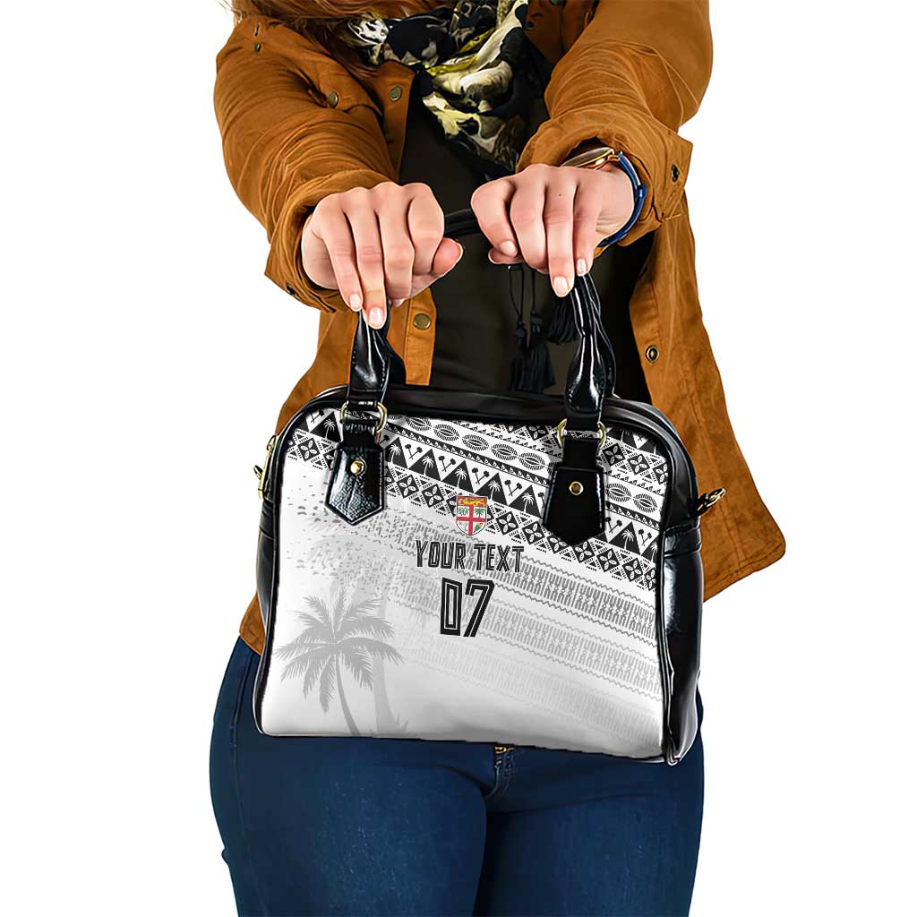 Fiji Rugby Custom Kaiviti Masi Shoulder Handbag Black - Polynesian Pride