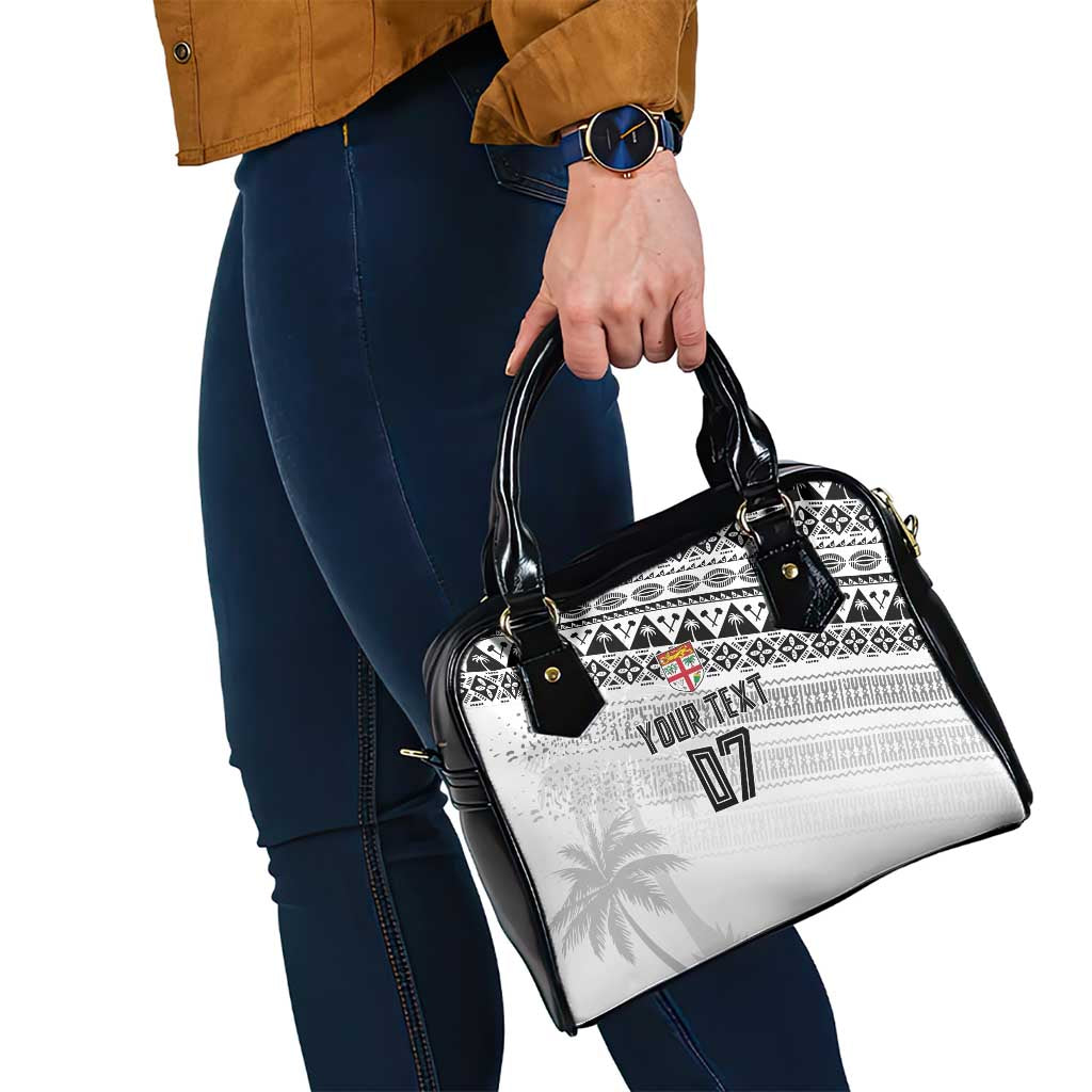 Fiji Rugby Custom Kaiviti Masi Shoulder Handbag Black - Polynesian Pride