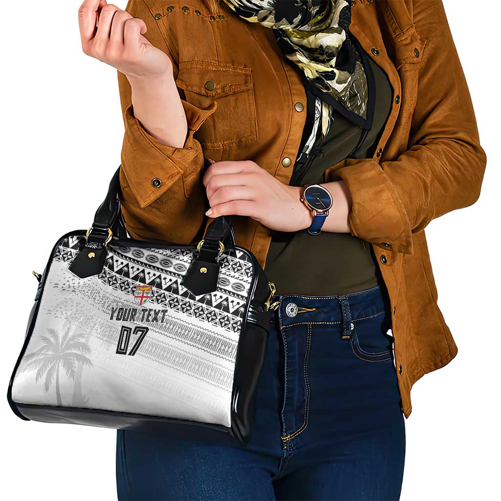 Fiji Rugby Custom Kaiviti Masi Shoulder Handbag Black - Polynesian Pride