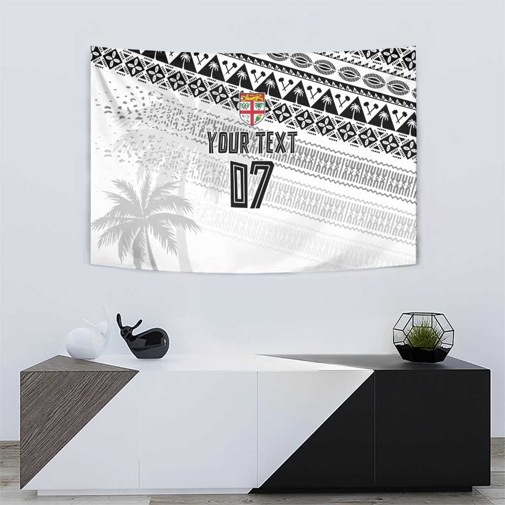 Fiji Rugby Custom Kaiviti Masi Tapestry Black - Polynesian Pride