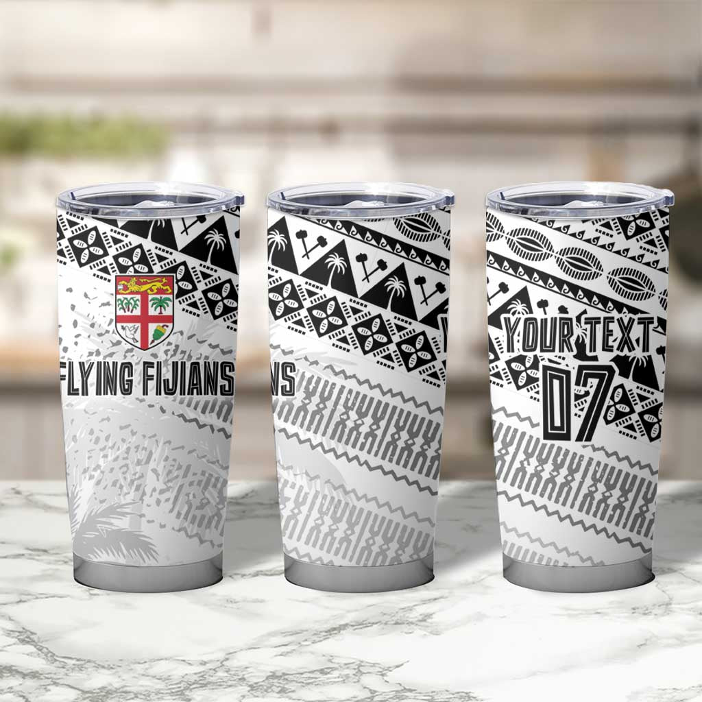 Fiji Rugby Custom Kaiviti Masi Tumbler Cup Black - Polynesian Pride