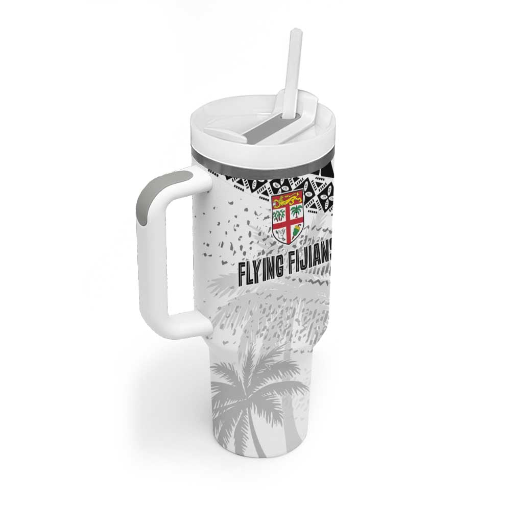 Fiji Rugby Custom Kaiviti Masi Tumbler With Handle Black - Polynesian Pride