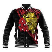 Papua New Guinea 49th Independence Day Baseball Jacket Motuan Revareva Bird-of-Paradise LT7 Unisex Black - Polynesian Pride