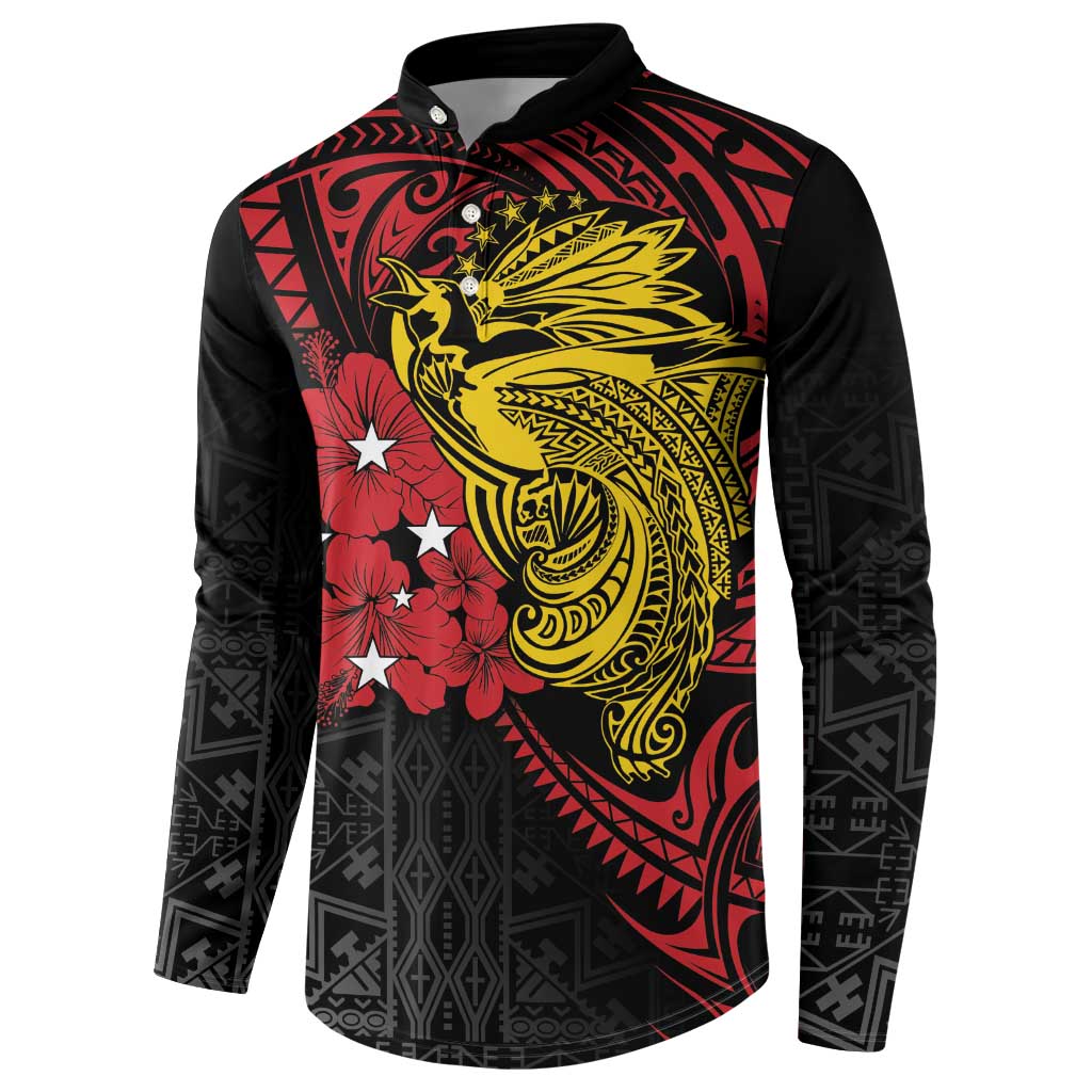 Papua New Guinea 49th Independence Day Button Sweatshirt Motuan Revareva Bird-of-Paradise LT7 - Polynesian Pride