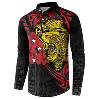 Papua New Guinea 49th Independence Day Button Sweatshirt Motuan Revareva Bird-of-Paradise LT7 - Polynesian Pride