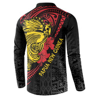 Papua New Guinea 49th Independence Day Button Sweatshirt Motuan Revareva Bird-of-Paradise LT7 - Polynesian Pride