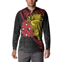 Papua New Guinea 49th Independence Day Button Sweatshirt Motuan Revareva Bird-of-Paradise LT7 - Polynesian Pride