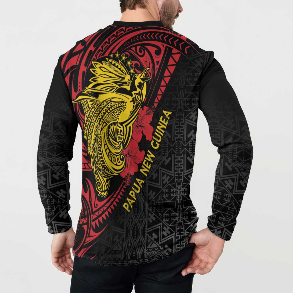 Papua New Guinea 49th Independence Day Button Sweatshirt Motuan Revareva Bird-of-Paradise LT7 - Polynesian Pride