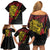 Papua New Guinea 49th Independence Day Family Matching Off Shoulder Short Dress and Hawaiian Shirt Motuan Revareva Bird-of-Paradise