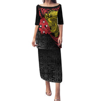 Papua New Guinea 49th Independence Day Family Matching Puletasi and Hawaiian Shirt Motuan Revareva Bird-of-Paradise