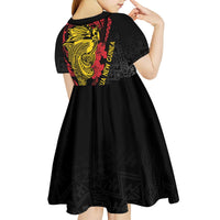 Papua New Guinea 49th Independence Day Kid Short Sleeve Dress Motuan Revareva Bird-of-Paradise