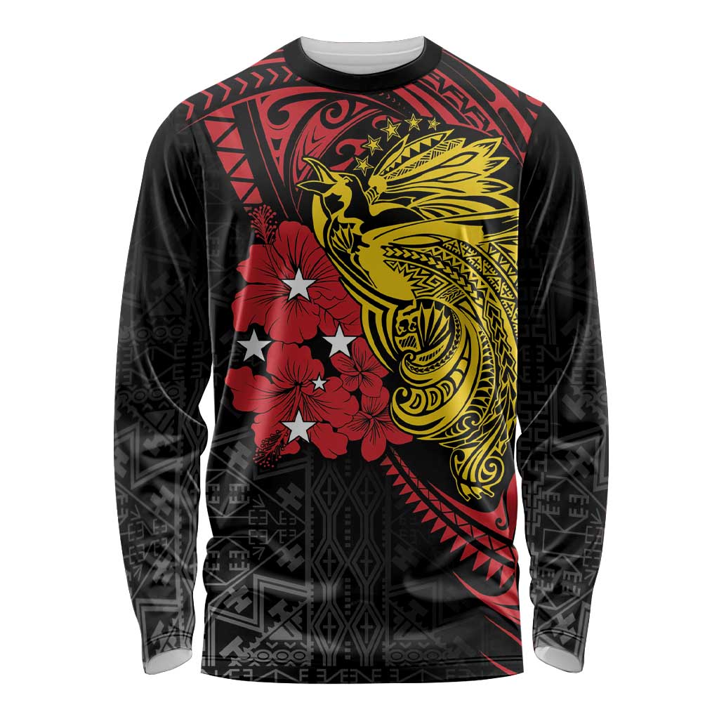 Papua New Guinea 49th Independence Day Long Sleeve Shirt Motuan Revareva Bird-of-Paradise