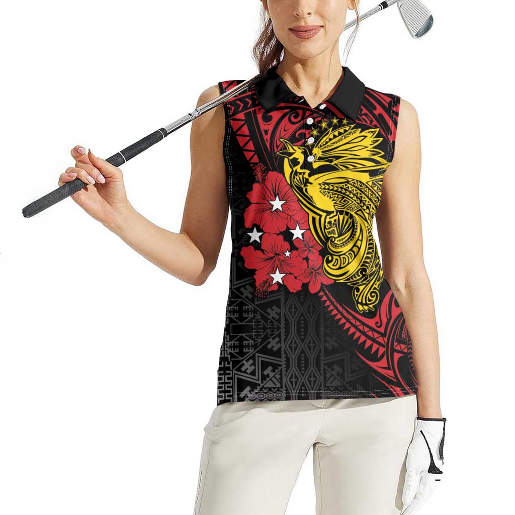 Papua New Guinea 49th Independence Day Women Sleeveless Polo Shirt Motuan Revareva Bird-of-Paradise