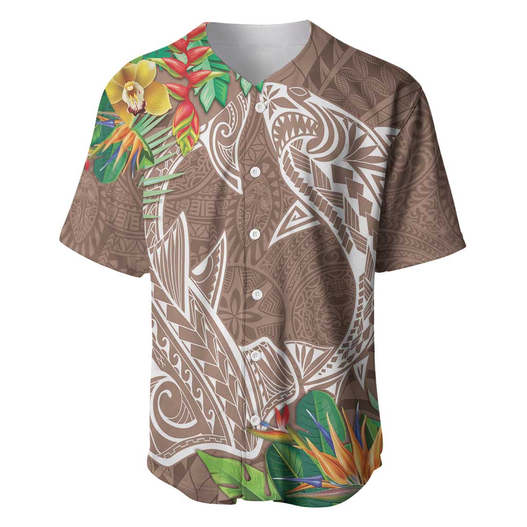 Polynesia Baseball Jersey Sharks Duo Tropical Brown