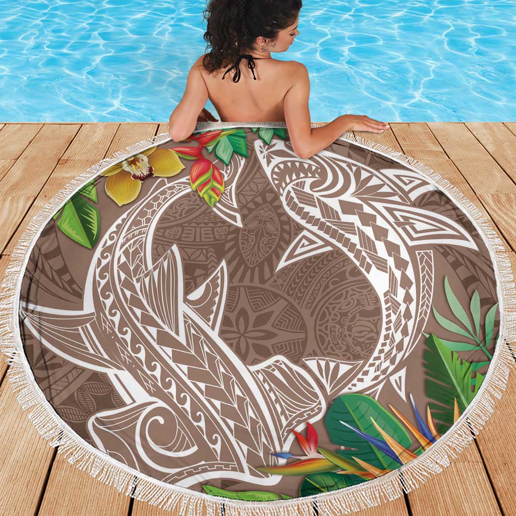 Polynesia Beach Blanket Sharks Duo Tropical Brown LT7 - Polynesian Pride