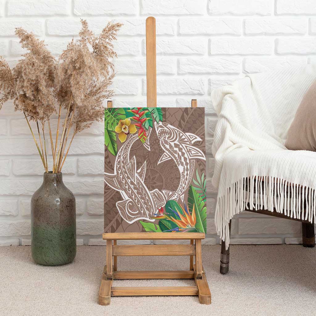 Polynesia Canvas Wall Art Sharks Duo Tropical Brown LT7 - Polynesian Pride