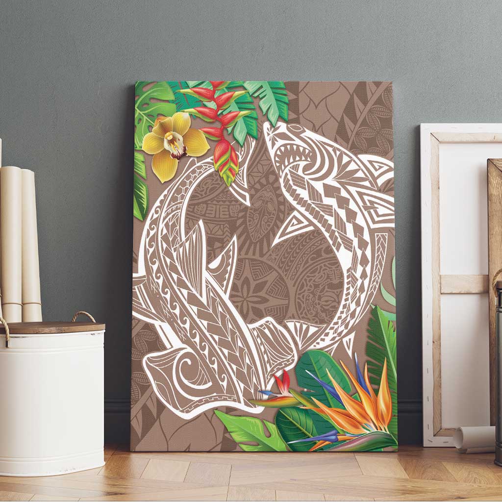 Polynesia Canvas Wall Art Sharks Duo Tropical Brown LT7 - Polynesian Pride